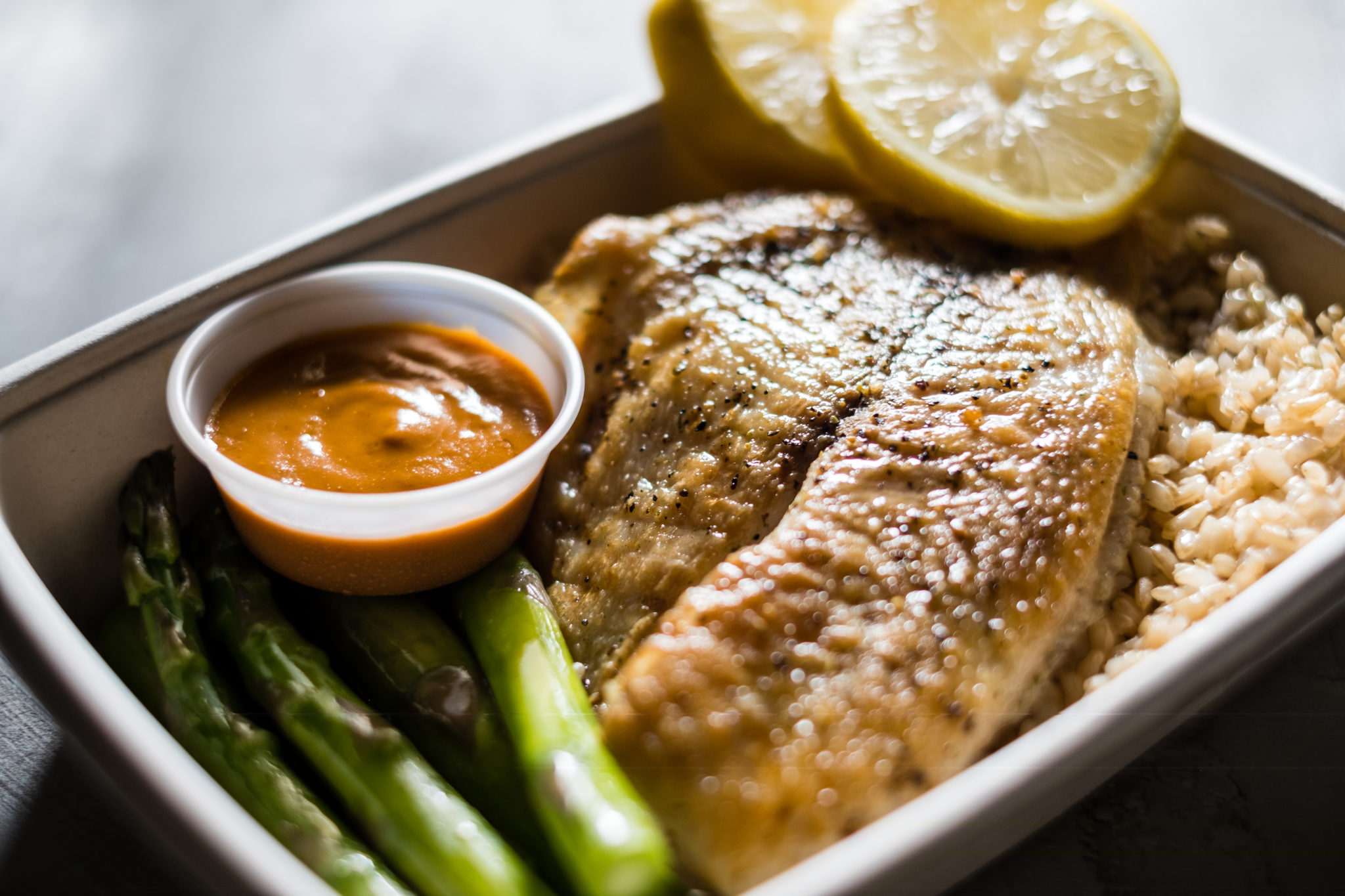 Tilapia and asparagus Aun Tay